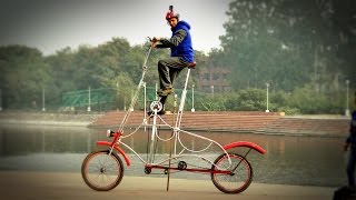 Watch Cyclist Gunning For New World Record On Giant Bike Video