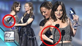 Watch Dakota Johnson AVOIDS 'Wardrobe Malfunction' @ Peoples' Choice Awards 2016 Video