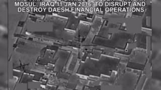 Watch Raw: Coalition Airstrike Destroys IS Cash Center Video