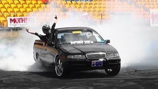 Watch V8 COMMODORE UTE AT BURNOUT OUTLAWS Video