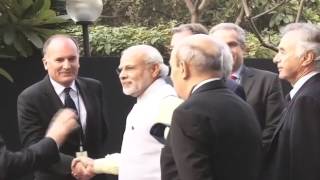 Watch PM Modi, President Hollande meet Indian, French CEOs Video