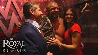 Watch The McMahon family celebrates Triple H's historic victory: January 24, 2016 Video