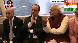 Watch PM Modi, President Hollande take metro to reach Gurgaon Video