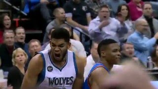 Watch NBA: Karl-Anthony Towns Powers Home the Slam Video
