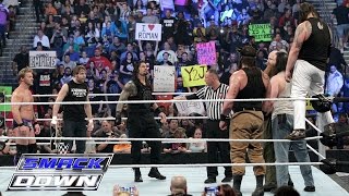Watch Roman Reigns, Dean Ambrose & Chris Jericho vs. Bray Wyatt, Harper & Rowan: WWE SmackDown, Jan. 28, 2016 Video