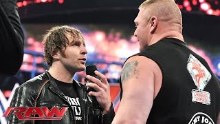 Watch Dean Ambrose wants Brock Lesnar to take him to Suplex City: WWE Raw, February 1, 2016 Video