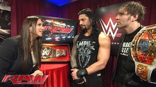 Watch Stephanie McMahon plays mind games with Roman Reigns and Dean Ambrose: WWE Raw, February 1, 2016 Video