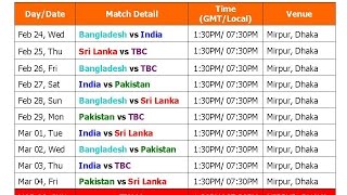 Watch Asia Cup T20 2016 Schedule & Full Time Table Video