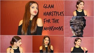 Watch 3 Hairstyles for Flat,Oily,Greasy Hair/ Glam Hairstyles for the monsoons Video