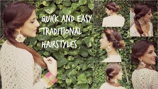 Watch 2 Quick and Easy Traditional Hairstyles/ For Ganesh Chaturthi Video