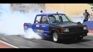 Watch KYLE'S CONVERSIONS V8 TURBO UTE 9.49 @ 132 MPH SYDNEY DRAGWAY Video