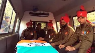 Watch Tributes paid to Hanamanthappa with military honour at Brar Square Video