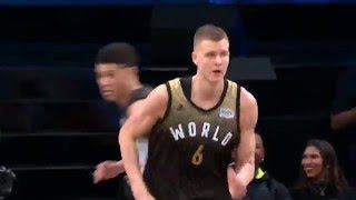 Watch Kristaps Porzingis Drops 30 in Rising Stars Challenge Video