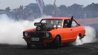 Watch ULEGAL BLOWN COROLLA BURNOUT AT UBC 8 BALLARAT AIRPORT Video