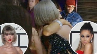 Watch 2016 Grammy Awards- Taylor Swift & Ariana Grande Share Sweet Hug Backstage At 2016 Grammys Video