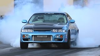Watch 1000 HP SKYLINE STREET CAR ALLOUT TESTING AT SYDNEY DRAGWAY Video