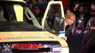 Watch An injured Dean Ambrose retaliates against Brock Lesnar: Raw Video