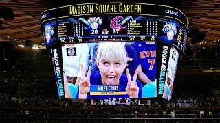 Watch Miley Cyrus Caught On The Jumbotron At Knicks' Game Video
