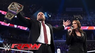Watch Triple H reminds Roman Reigns why heÃ¢â‚¬â„¢s a 14-time WWE World Heavyweight Champion: Raw, March 28, 2016 Video