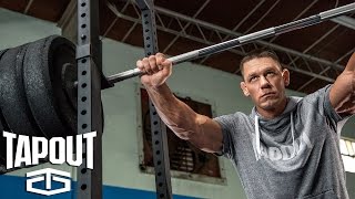 Watch Go behind the scenes of John Cena's workout, powered by Tapout Video
