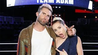 Watch Are Adam Levine & MIley Cyrus About To Feud On The Voice? Video