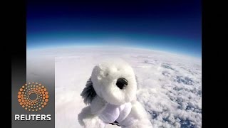 Watch British school sends toy dog into space Video