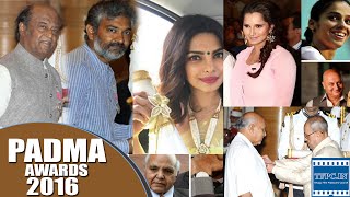 Watch Rajinikanth, Ramoji Rao, Rajamouli, Sania, Priyanka Chopra honoured with Padma awards 2016 Video