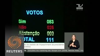 Watch 83 vote for impeaching Rousseff, 25 against Video