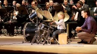 Watch Lyonya Shilovsky - 3 Years Old Russian Drummer Leads Orchestra of Adult Musicians Video