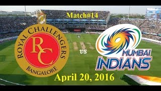 Watch IPL 2016 MI vs RCB Prediction 14th Match - Mumbai Indians vs Royal Challengers Bangalore Video