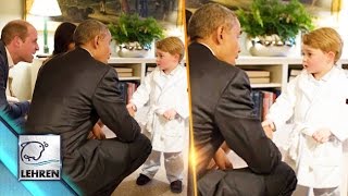 Watch Aww.Prince George Adorable MEET With President Barack Obama Video