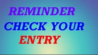 Watch GIVEAWAY! Reminder [Check Your Entry ] Video