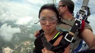 Watch Near death airplane collision with skydiver in free fall Video