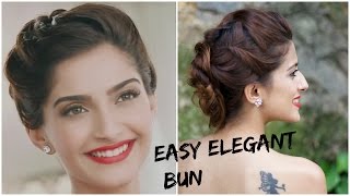 Watch Sonam Kapoor's GLAMOROUS Hairstyle - 5 Minute Romantic Bun Hairstyle  EASY Bun Hairstyle Video