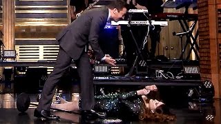Watch Watch Meghan Trainor Hilariously Fall During Live Performance on Jimmy Fallon Video