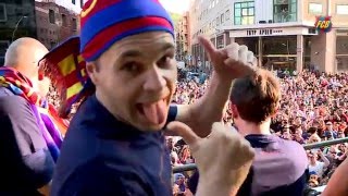 Watch FC Barcelona - La Liga Champions Victory Parade 2016 (Best moments) Video