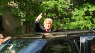 Watch Raw: Trump Arrives At Kissinger's House Video
