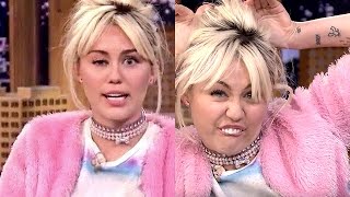 Watch Miley Cyrus Makes VERY Disturbing Faces On 'The Tonight Show' With Jimmy Fallon Video