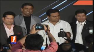 Watch Sachin Tendulkar launches Smartron Ã¢â‚¬ÂªTphoneÃ¢â‚¬Â¬ in Hyderabad KTR iNews Video