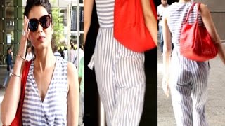 Watch Karishma Tanna Hot Butt Curves In Tight Jumpsuit At Airport! Video