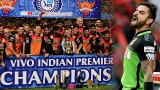 Watch Sunrisers Hyderabad lift IPL 2016 trophy by defeating RCB by 8 runs Video