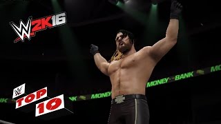 Watch Extreme Diving Attacks from the Ladder: WWE 2K16 Top 10 Video
