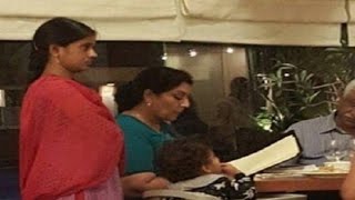 Watch Ex-Congress minister dines while nanny waits standing Video