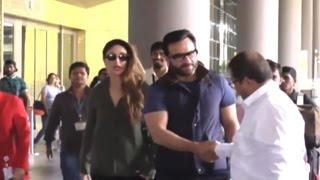 Watch Saif Ali Khan & Kareena Kapoor Spotted At Mumbai Airport | London Trip Video
