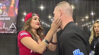 Watch John Cena searches out Nikki Bella for a kiss at Wizard World Philadelphia: June 7, 2016 Video