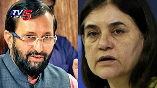 Watch Maneka Gandhi Vs Prakash Javadekar Over Killing Of Animals Video