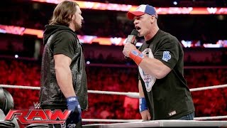 Watch John Cena and AJ Styles make their WrestleMania-worthy dream match official: Raw, June 13, 2016 Video