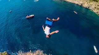 Watch Cliff Jumping Italy - creating a Contiki Legend in 4K! Video