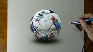 Watch Drawing Uefa Euro 2016 Match Ball - How to draw 3D Art Video