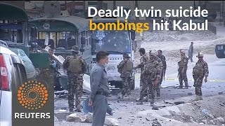 Watch Taliban suicide bombers target Afghan police cadets in twin bombings Video